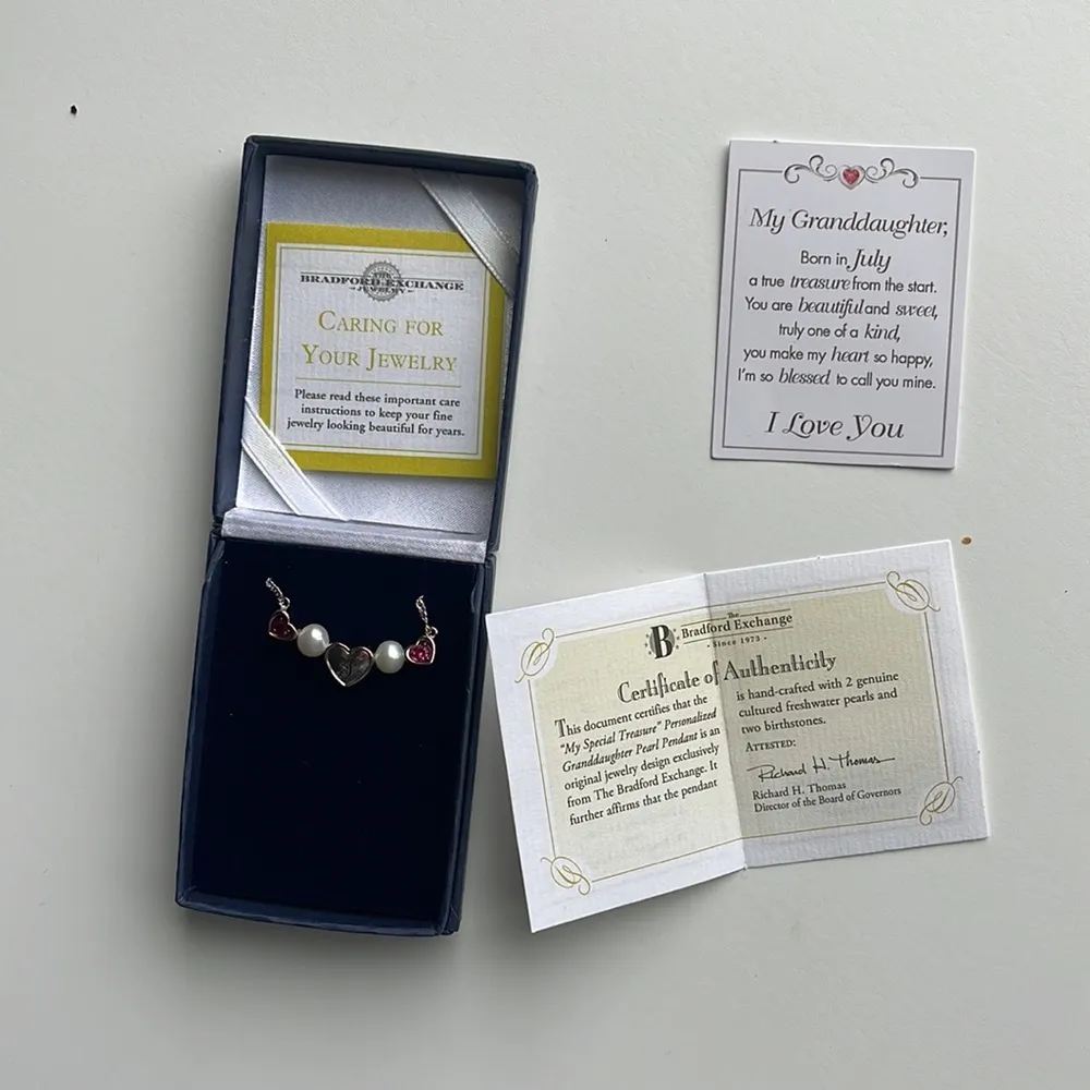 Crystal Birthstone & Initial Necklace For Granddaughter - Image 2