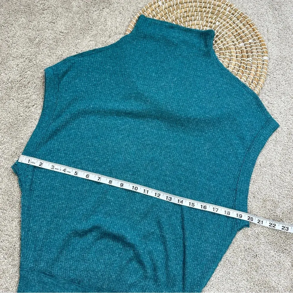 We The Free Madeline Sleeveless Ribbed Knit Top Mock Neck in Teal Size XS - Image 12