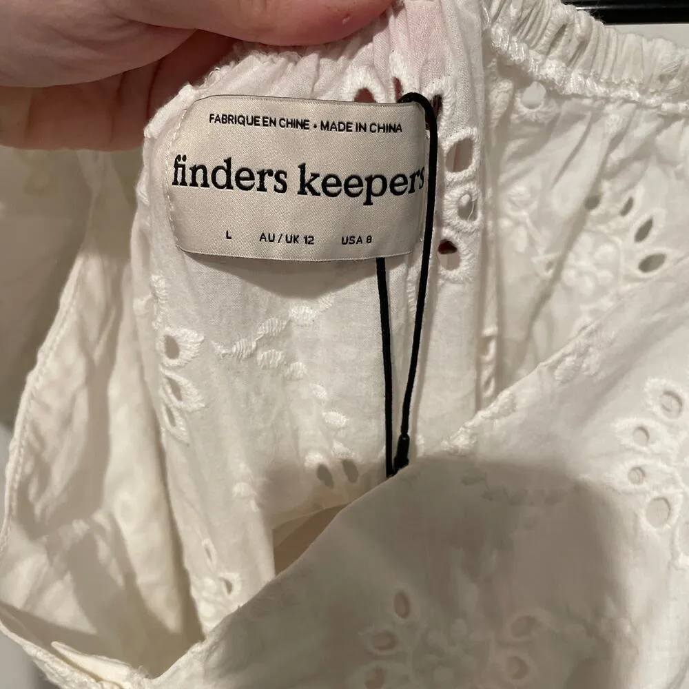Finders Keepers Ditsy Doo white Mini dress size 8 NWT - Image 3