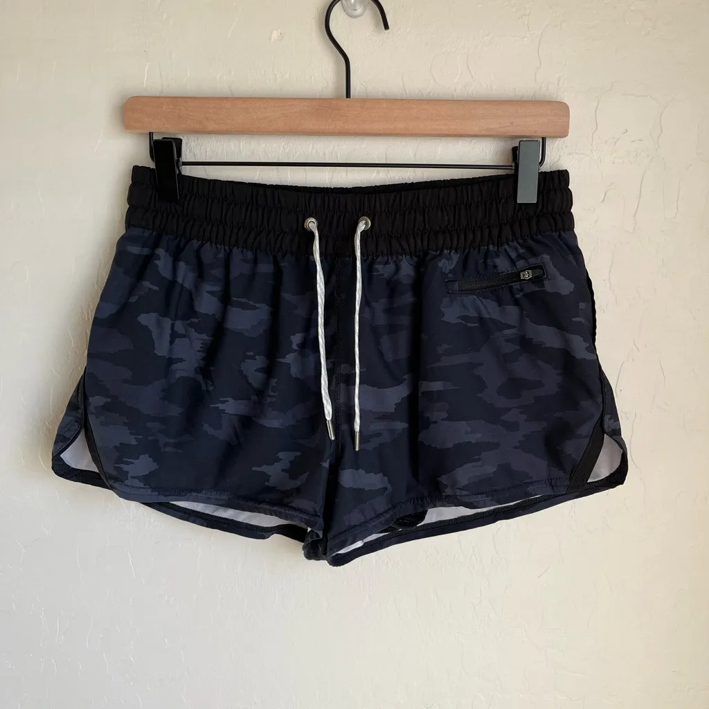 Vuori Clementine Running Athletic Workout Shorts Black Camo - Image 2