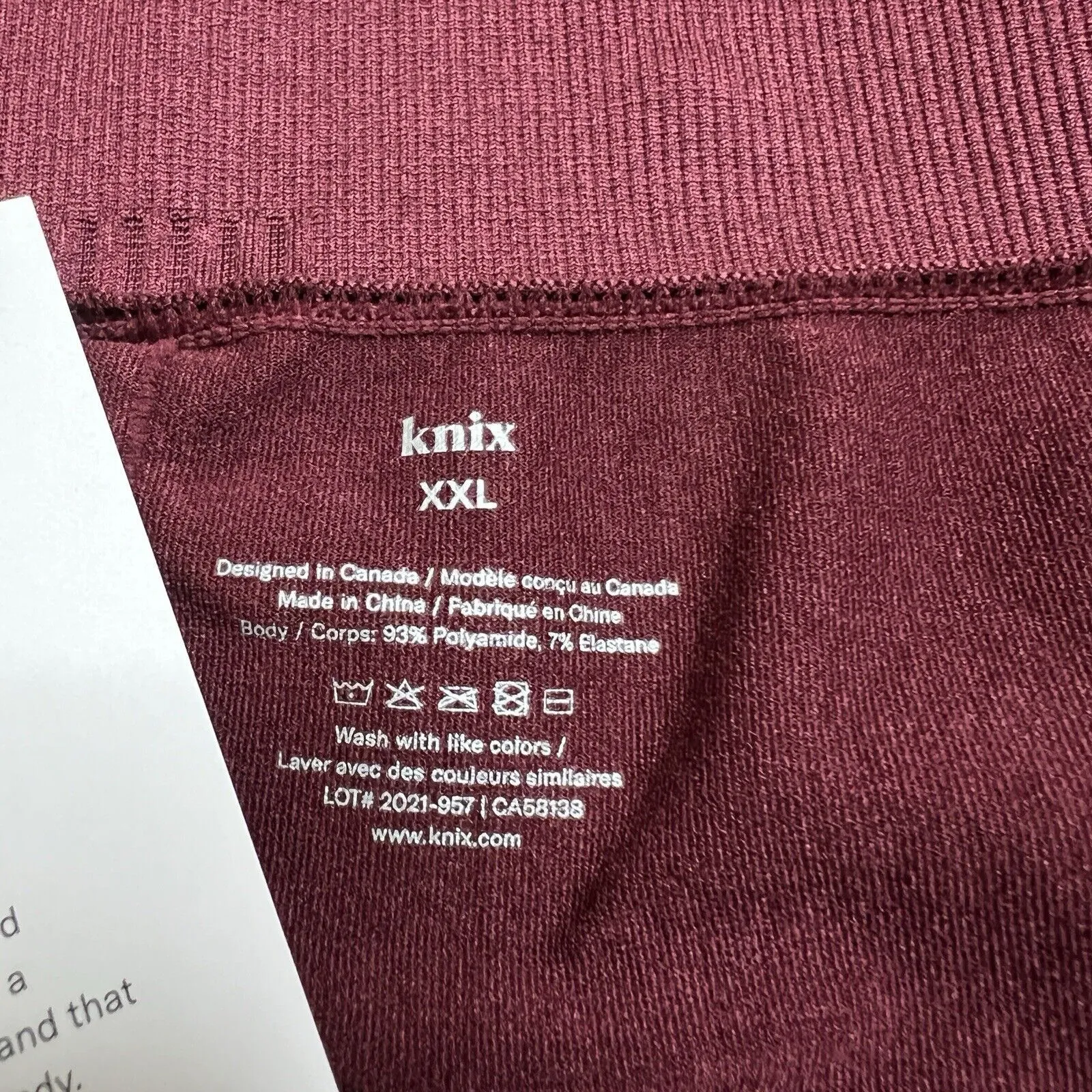Knix Leggings Womens XXL Dark Cherry Good To Go Seamless Stretch Pull On 24” Red - Image 8