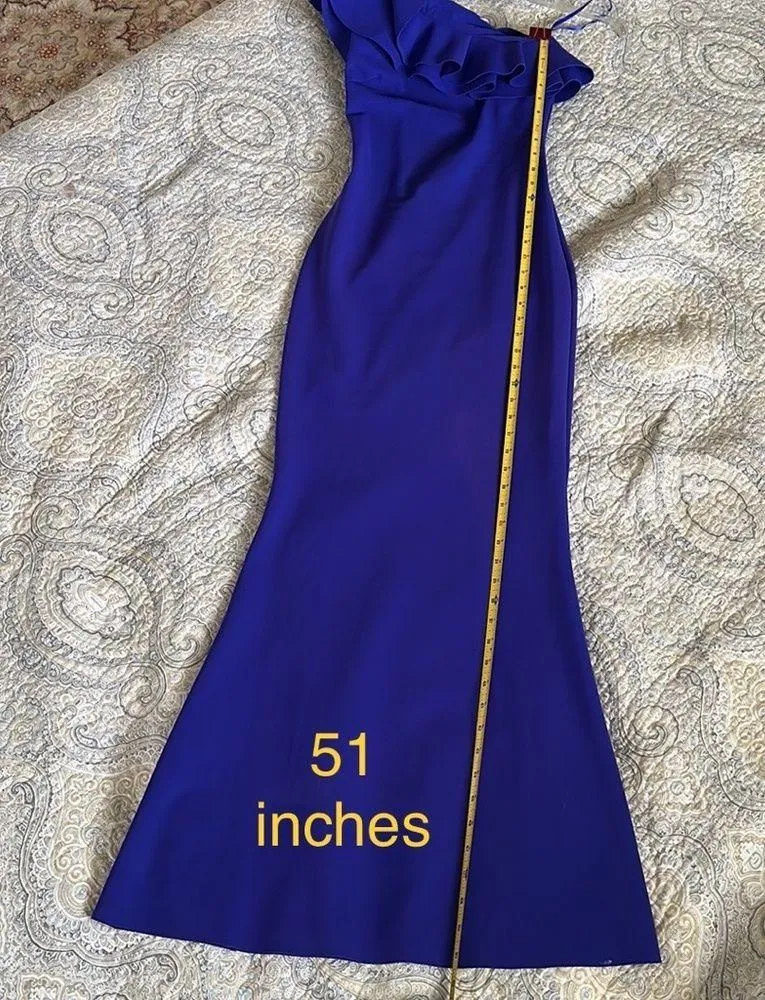 Chiara Boni 38 Purple/Blue Elisir Ruffle Gown - Image 9