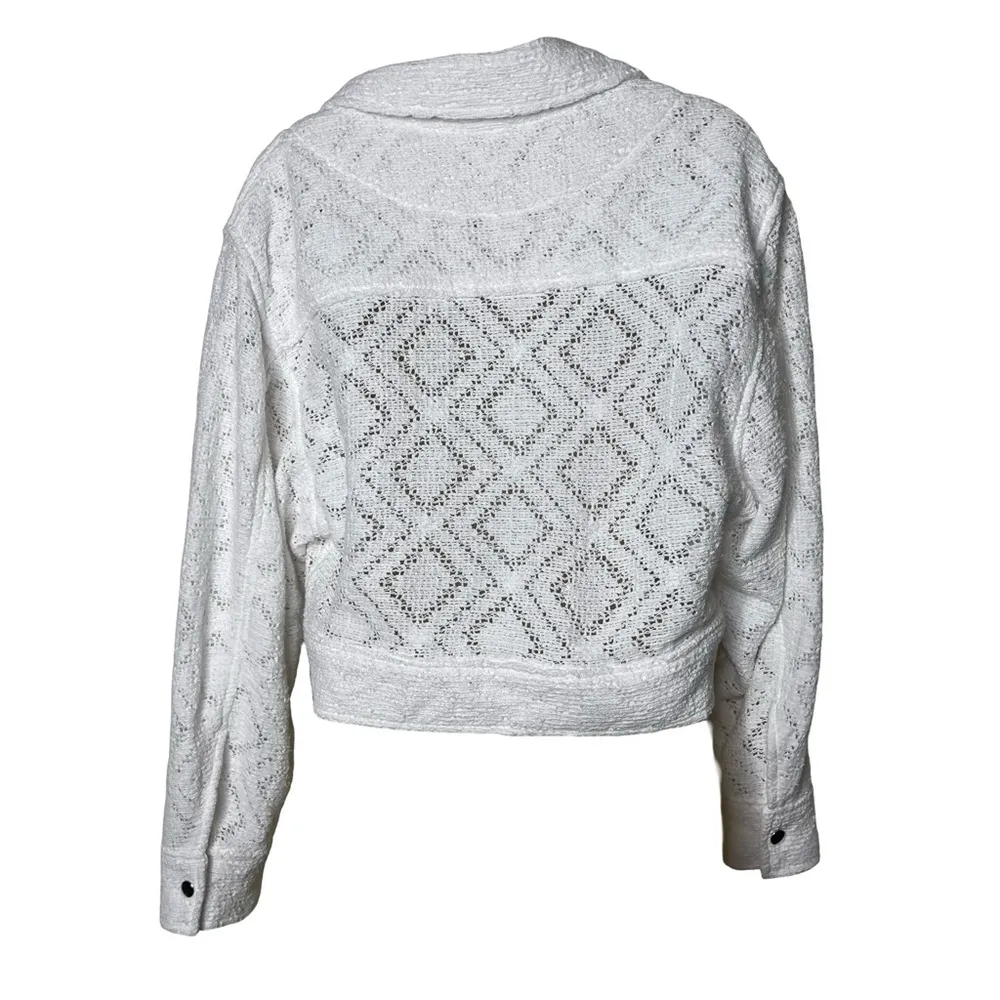 IRO Uliana Crispy White Snap Button Front Jacket sz 38 Us 6 - Image 5