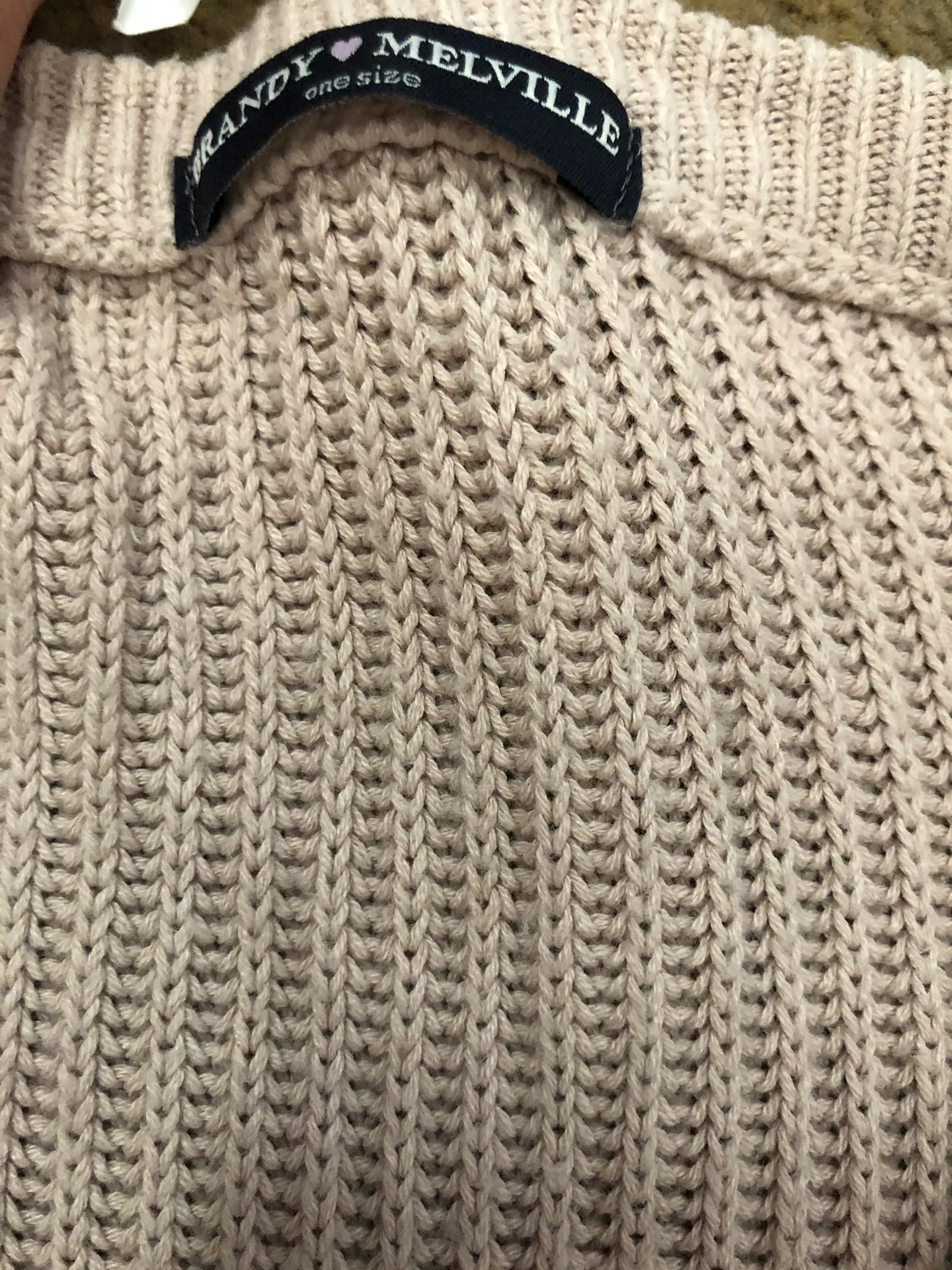 Beige Long Sleeve V-neck Sweater  - Image 4