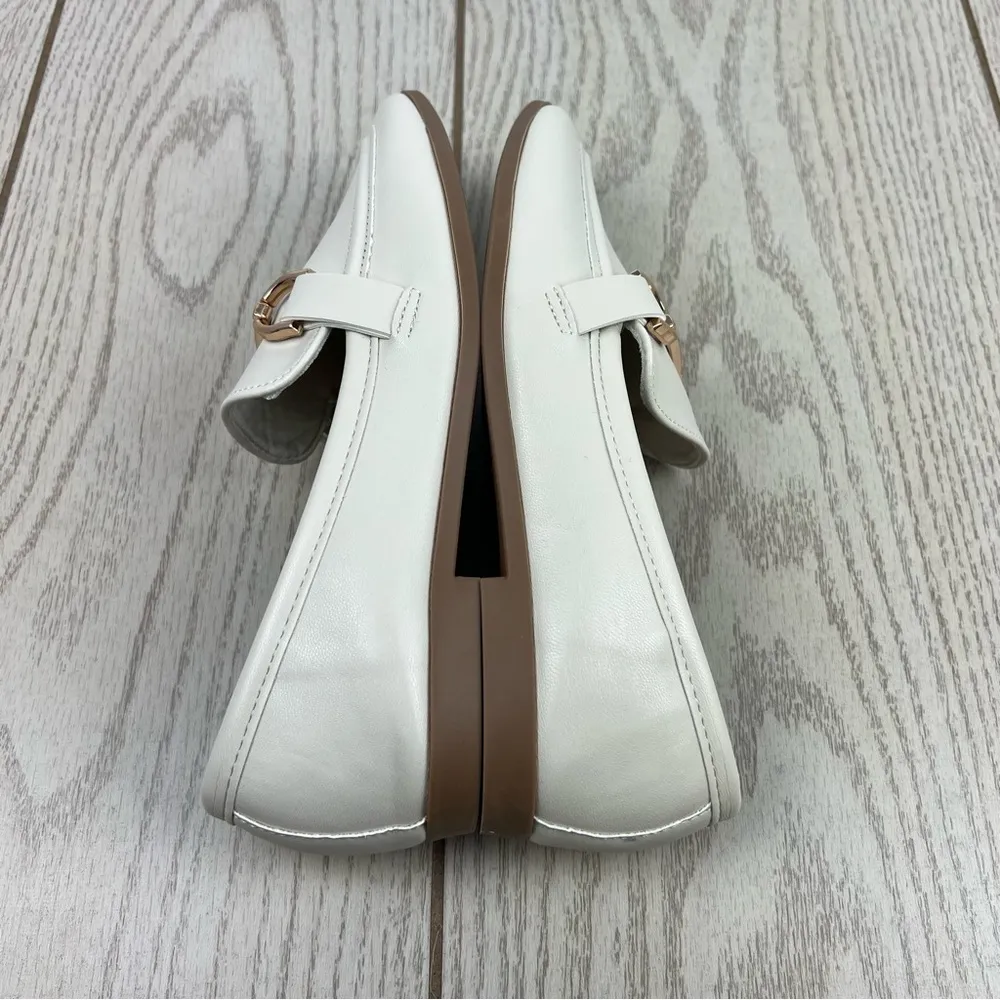 Journee Collection Women's Mizza Slip-On Loafers 6.5 Bone Faux Leather $85 - Image 3