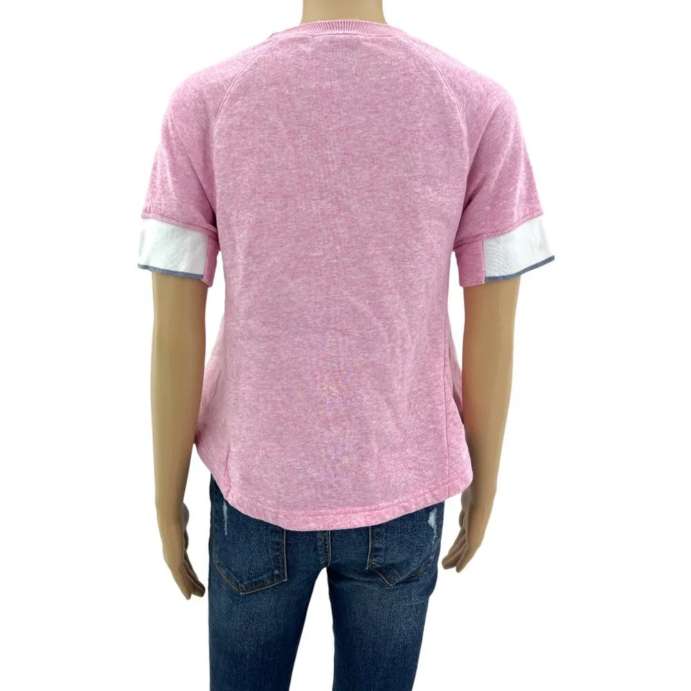 Nike XS Pink Short Sleeve Crop Baby Tee Sweatshirt Sweater - Image 4