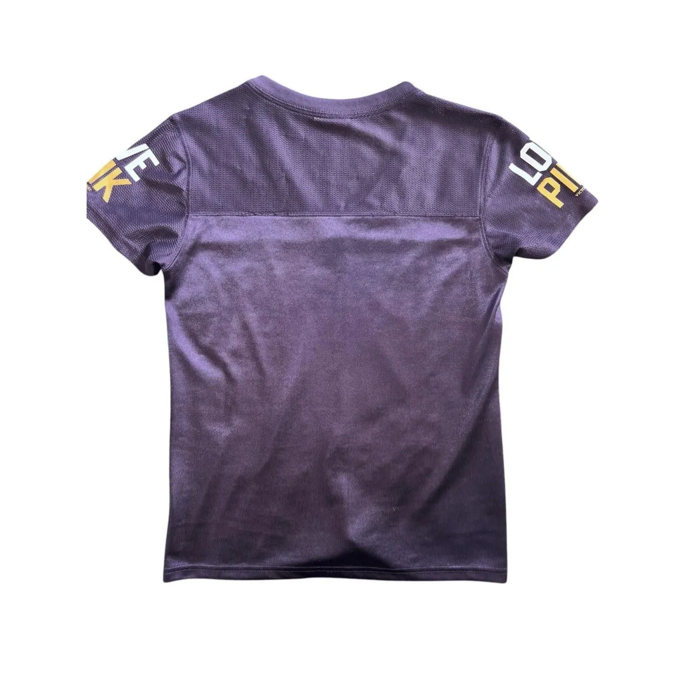 PINK NFL Broncos Womens Blue Sequin Glitter Jersey Sporty Fanwear Size XS - Image 4