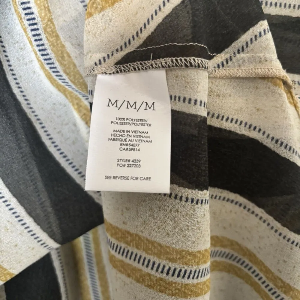 CAbi Caliber Blouse Style 4339 Womens Medium Multicolor Stripe Top Semi Sheer - Image 8