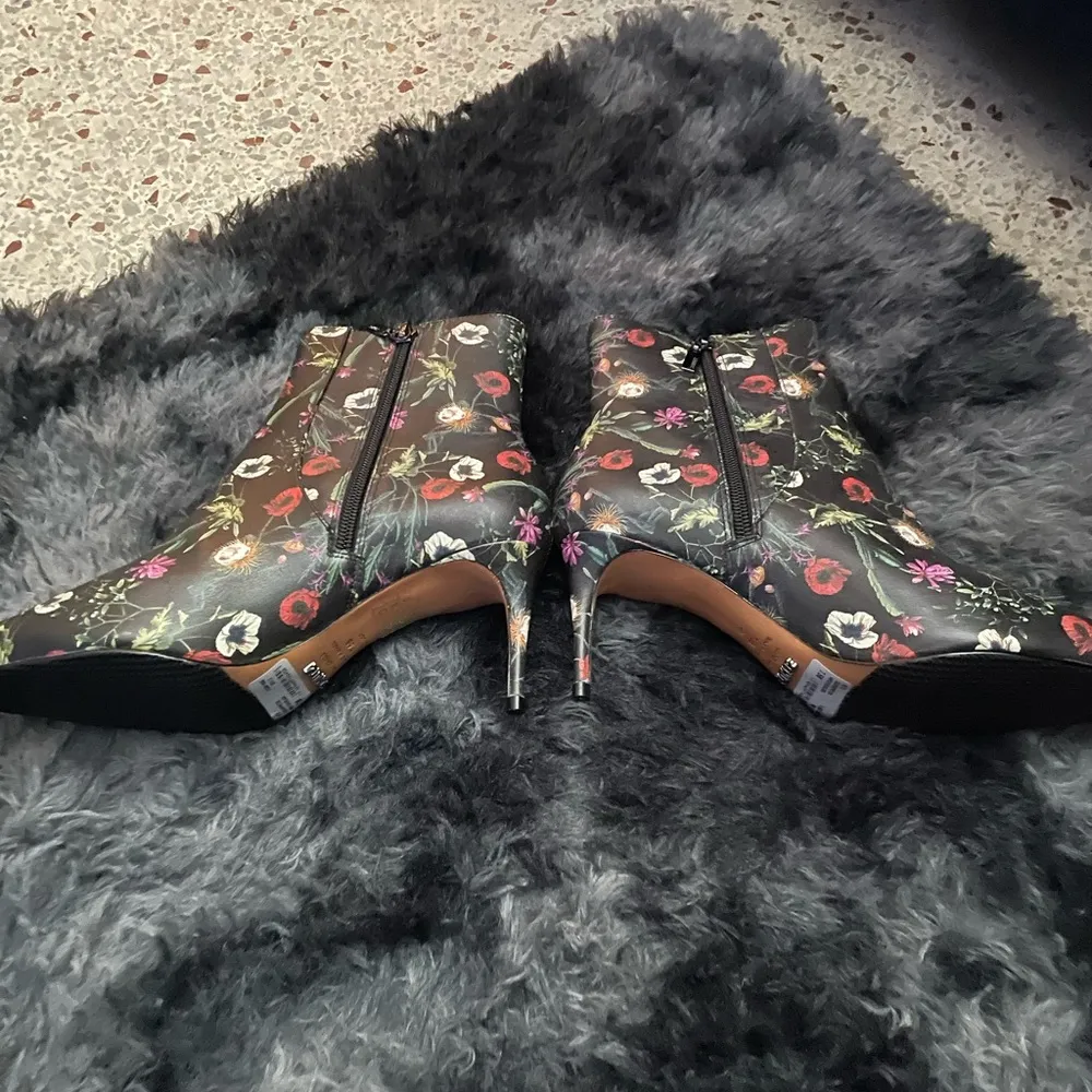 Schutz Bette Booties in Black Florals 7.5 - Image 2