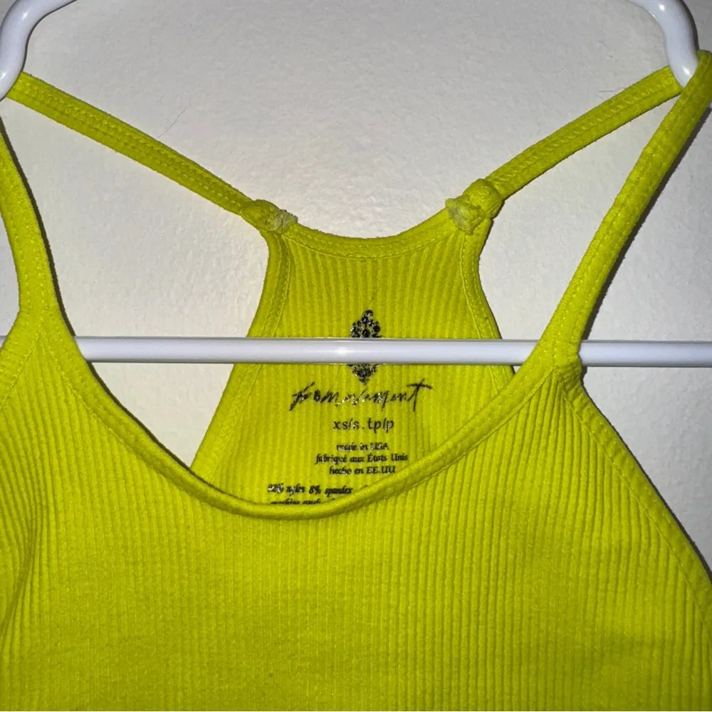 Free People Happiness Runs Crop Tank Neon Yellow XS/S - Image 3