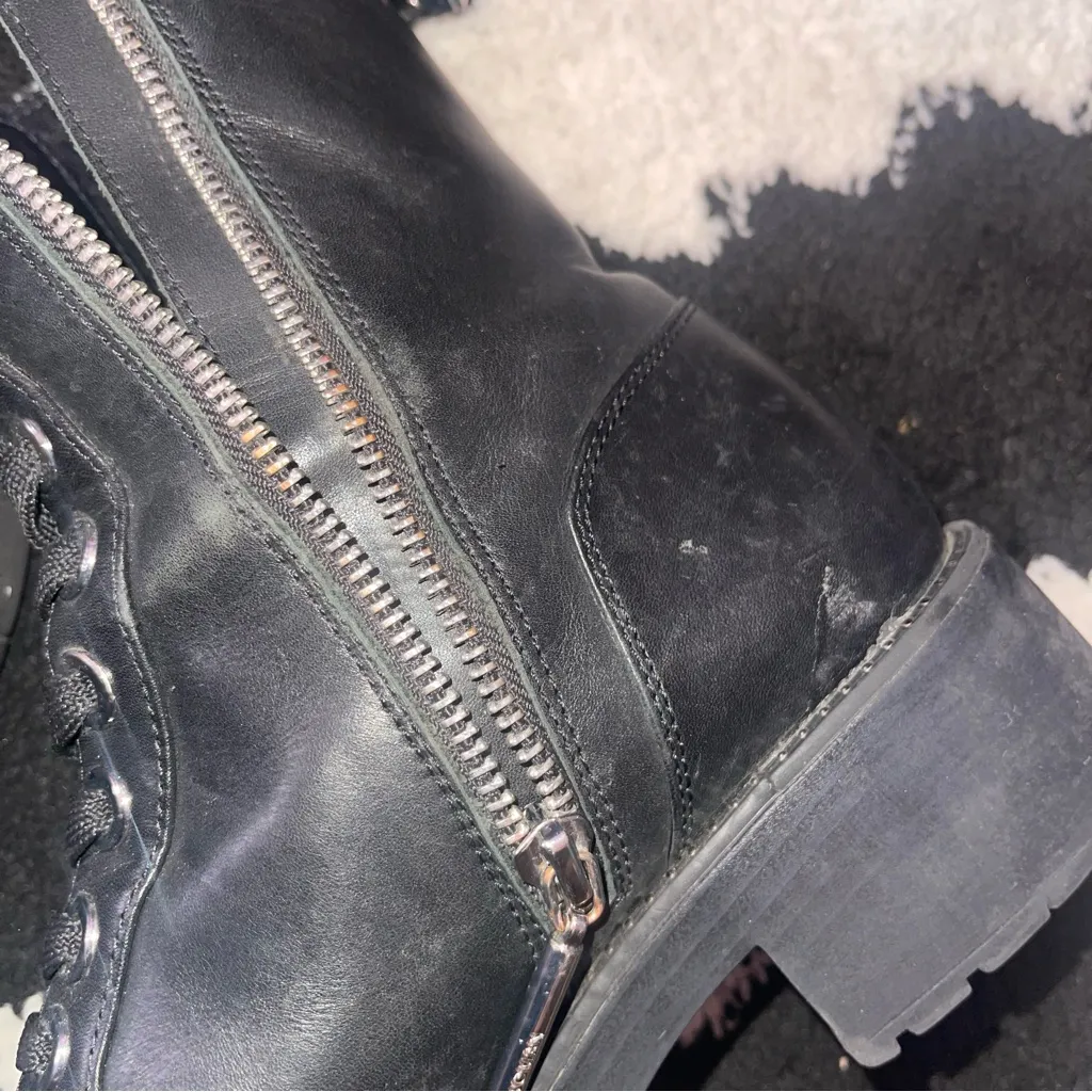 Zara Black Combat & Moto Boots - Image 2