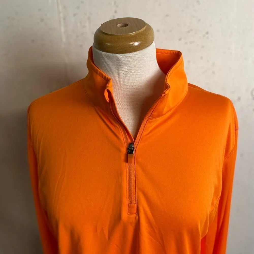 #317 NEON ORANGE Ladies 1/4 Zip Pullover Orange Size XL - Image 5