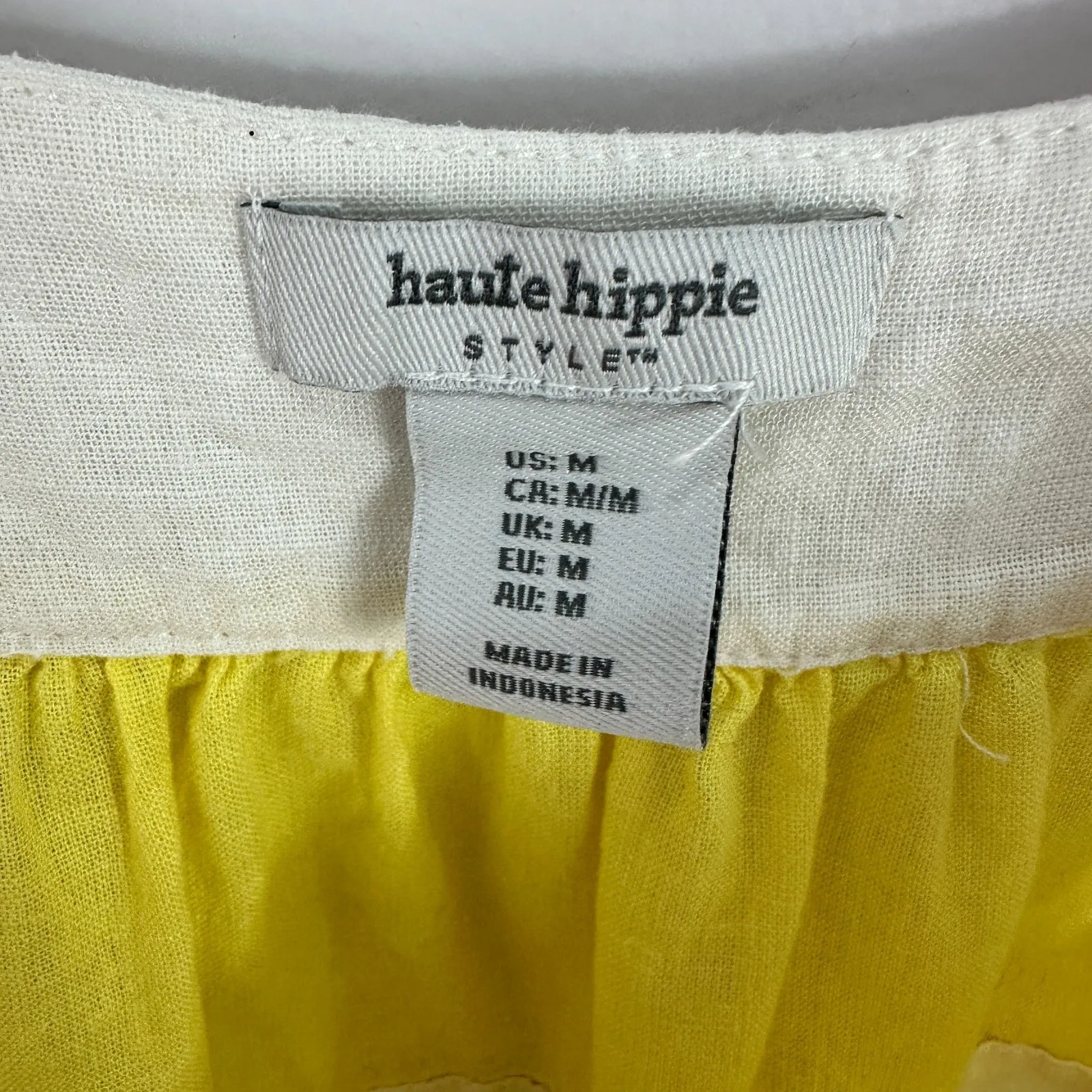 Haute Hippie Style M‎ Yellow Linen Crop Top Coastal Summer Resort Vanilla Girl - Image 4