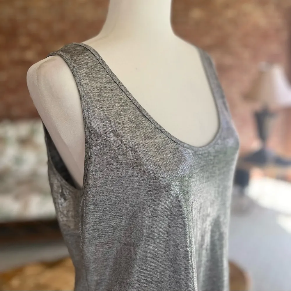 WHBM Silver Gray Metallic 2-way Sleeveless Tank Top M - Image 12