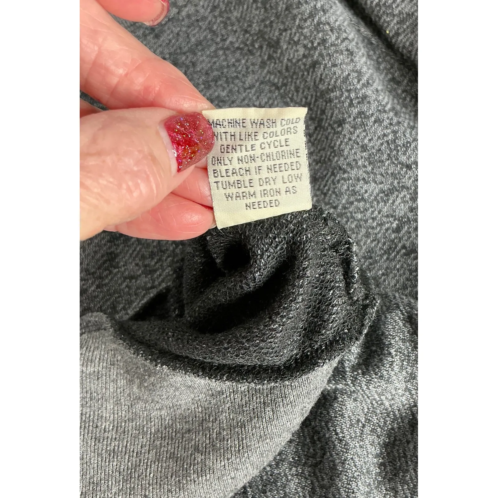 Chance or Fate Women's Cold‎ Shoulder Sweatshirt Gray Cutout Pullover Size Large - Image 6