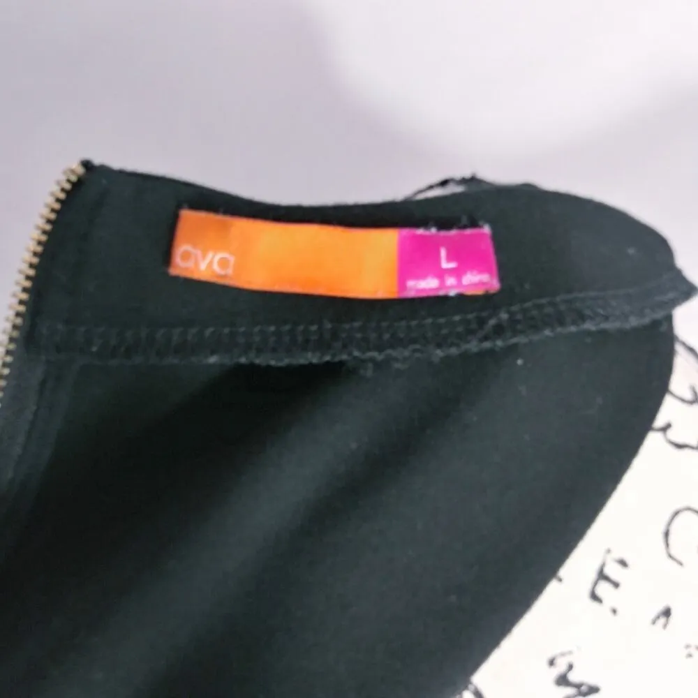 Ava By Le Tote Black Sleeveless Dress Waist Bow Cocktail LBD Size L - Image 6