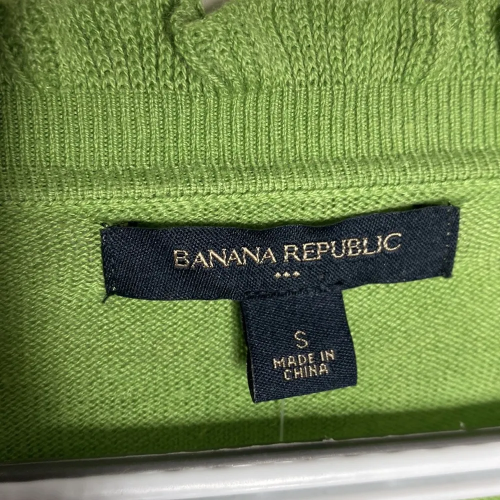 Banana Republic Factory green ruffle trim cotton blend cardigan size S - Image 9