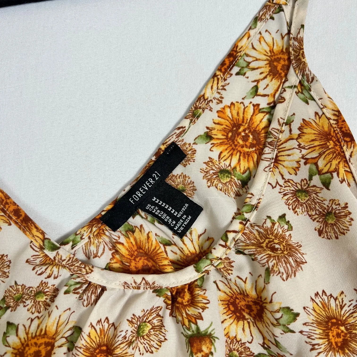 Forever 21 Mini Tank Sunflower Floral Print Sleeveless Casual Summer‎ - Image 4