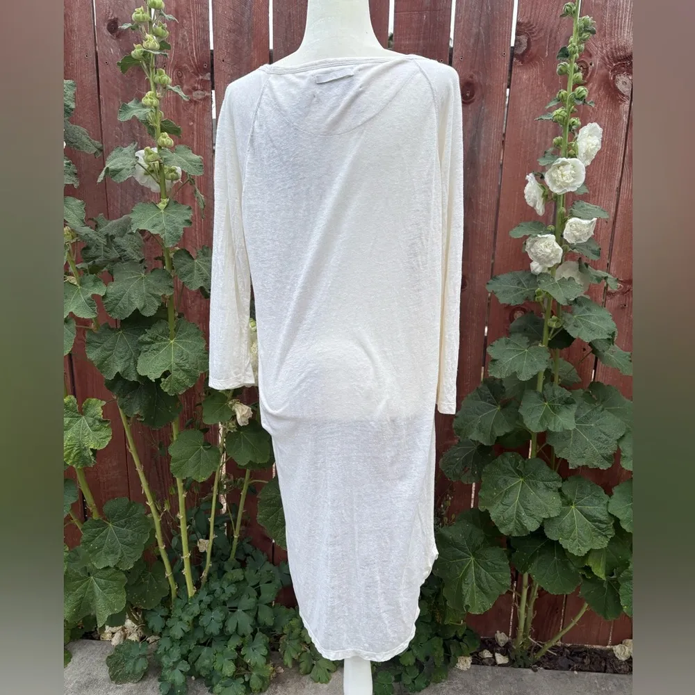 Brochu Walker 100% Linen White Raglan Sleeve Tunic Dress Women’s Size Small - Image 4