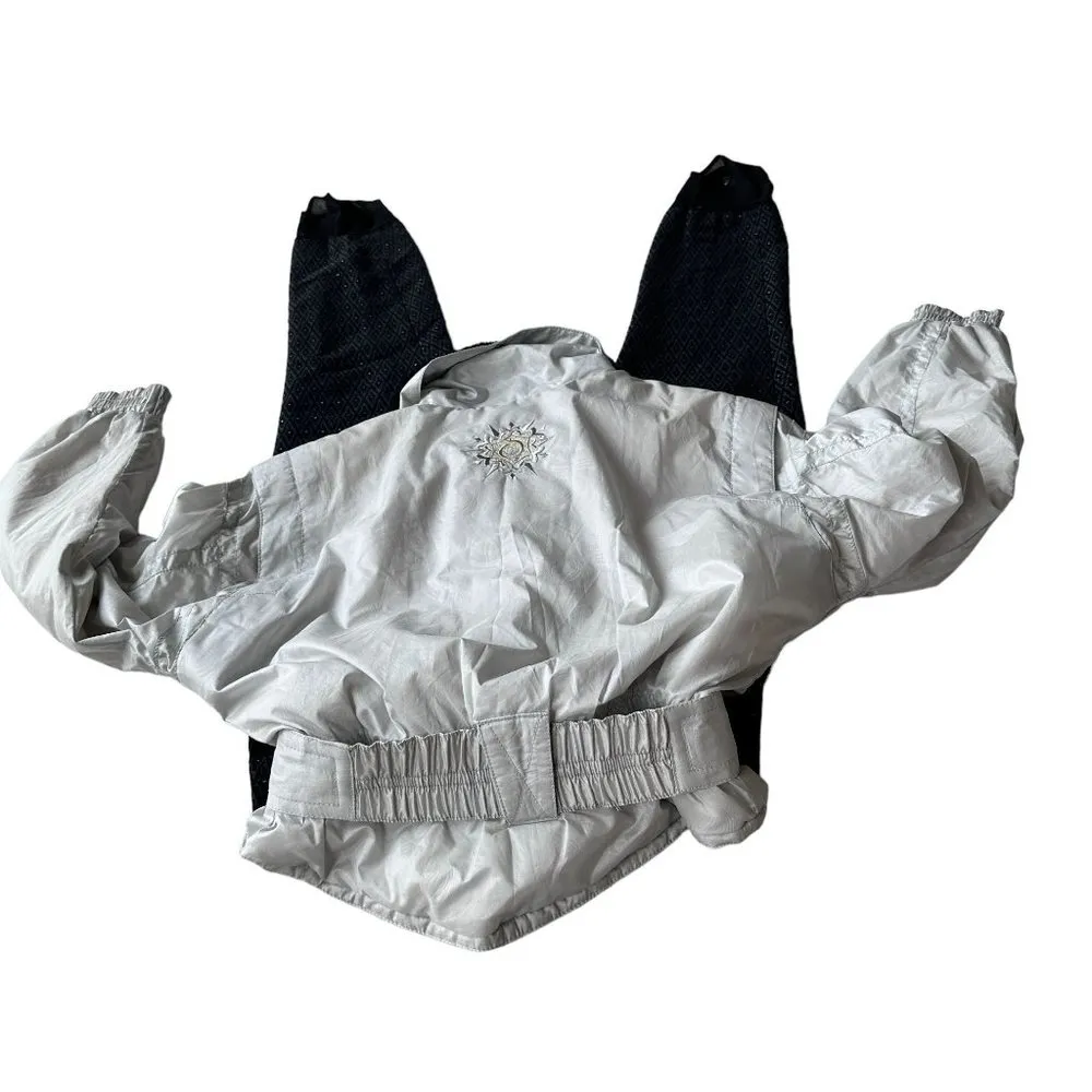 Vintage Obermeyer Ladies Ski Suit Sz 10 Iridescent 1 Piece Stirrups Embr… - Image 5