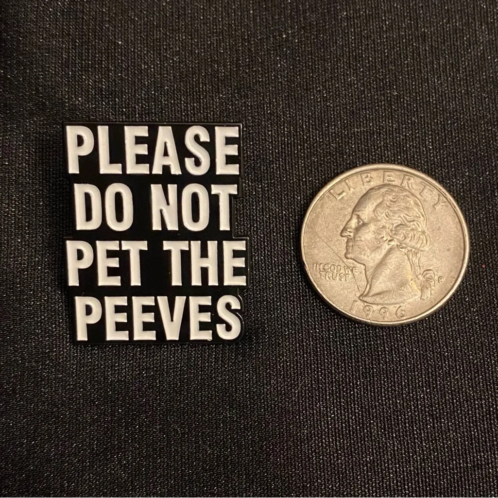 Polite. To the point. Fair warning. Enamel pin or magnet fosters communication Black - Image 2