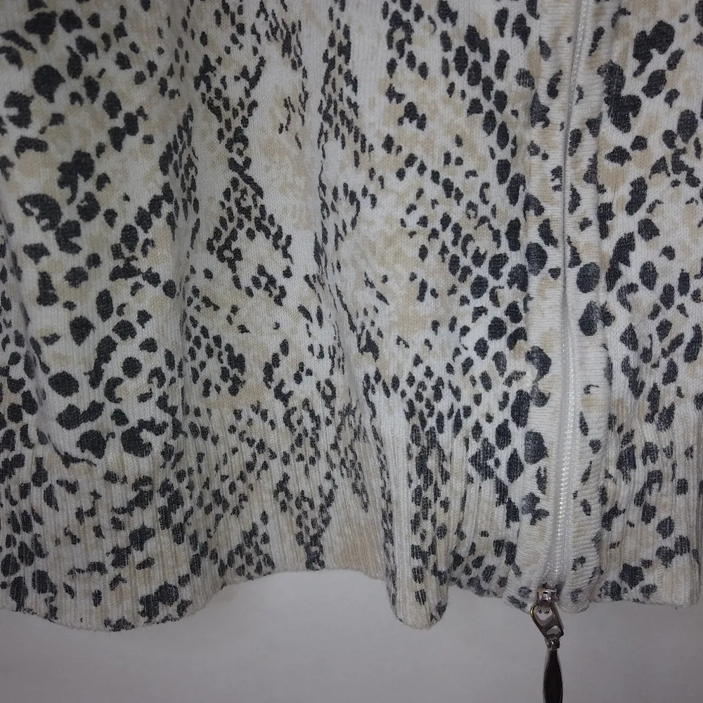 Soma L Creme Snakeskin Zip Up Athletic Jacket Black Size L - Image 2