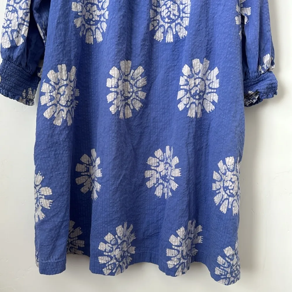 Anthropologie The Odells V-Neck Printed 100% Cotton Tunic Dress Size: L - Image 10