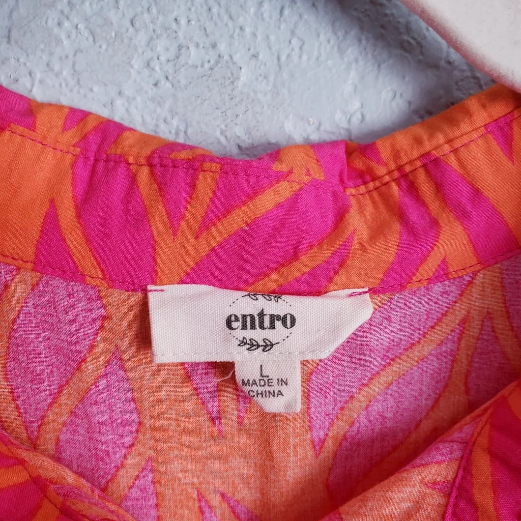 Entro Orange And Pink Bright Tropical Oasis Jumpsuit - Image 7