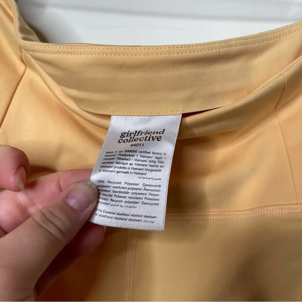 girlfriend collective high rise bike short yellow S - Image 4