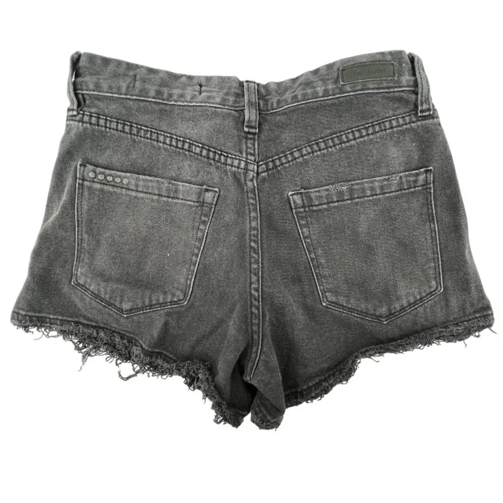 Blank NYC Women 25 The Barrow Vintage High-Rise Denim Short Buckle Black Western - Image 2