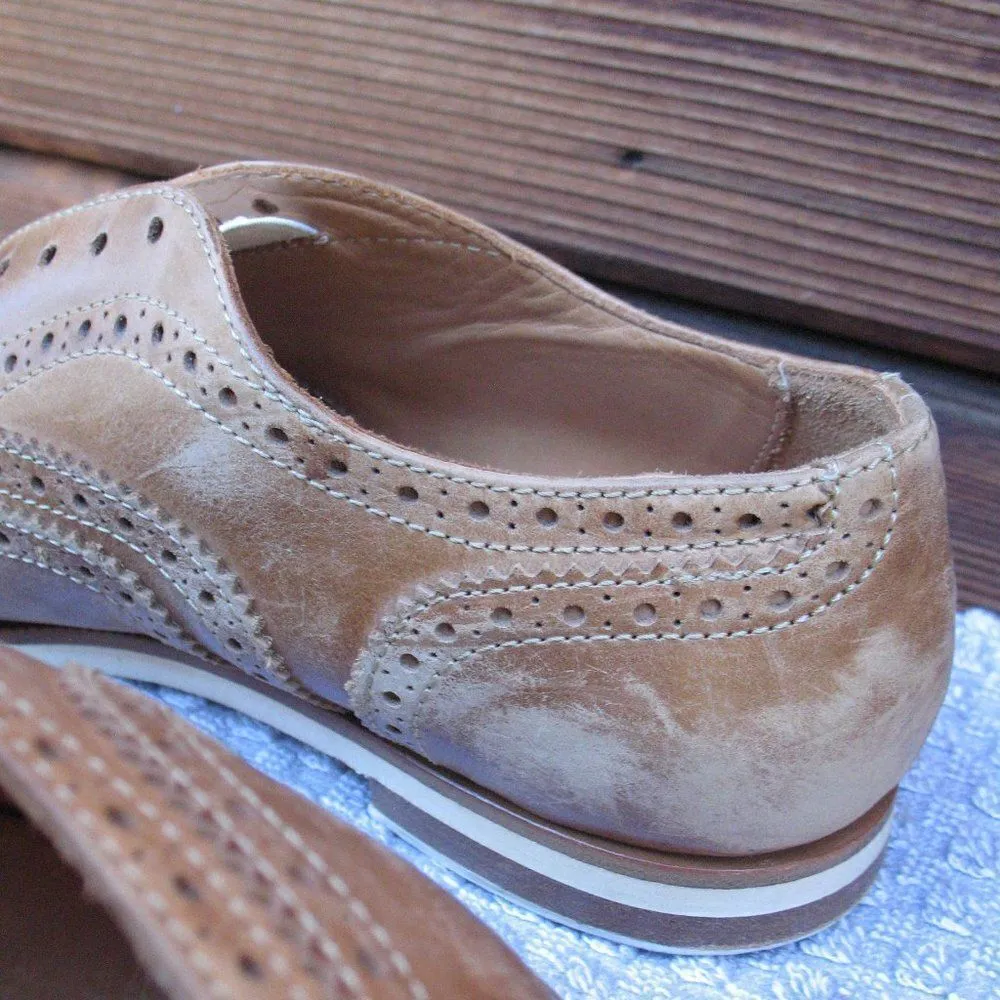 Rag & Bone  Womens 6.5 Brown Distressed Leather Laceless Oxfords - Image 7