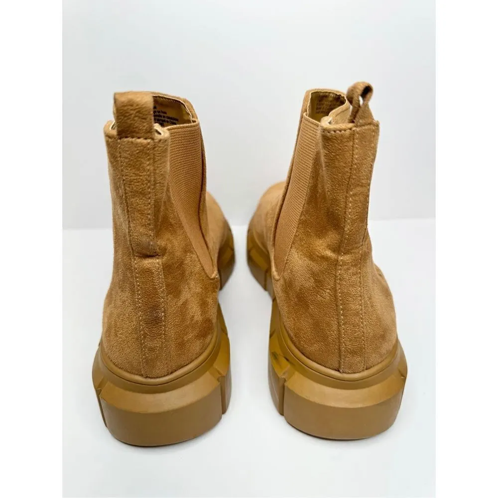 BP Chelsea Boots Nya Faux Suede‎ Tan Size 10 Lug Sole Ankle Booties - Image 6