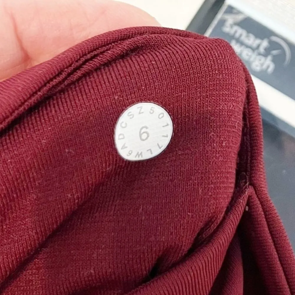 Lululemon Wunder Under Body Con Crop Leggings Deep Rouge Burgundy Red 6 - Image 5
