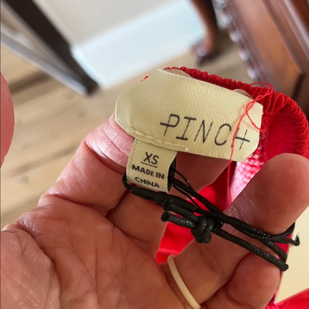 Avara Pinch Tana Red Midi Dress Spaghetti Strap Fit and Flare New Size XS - Image 10