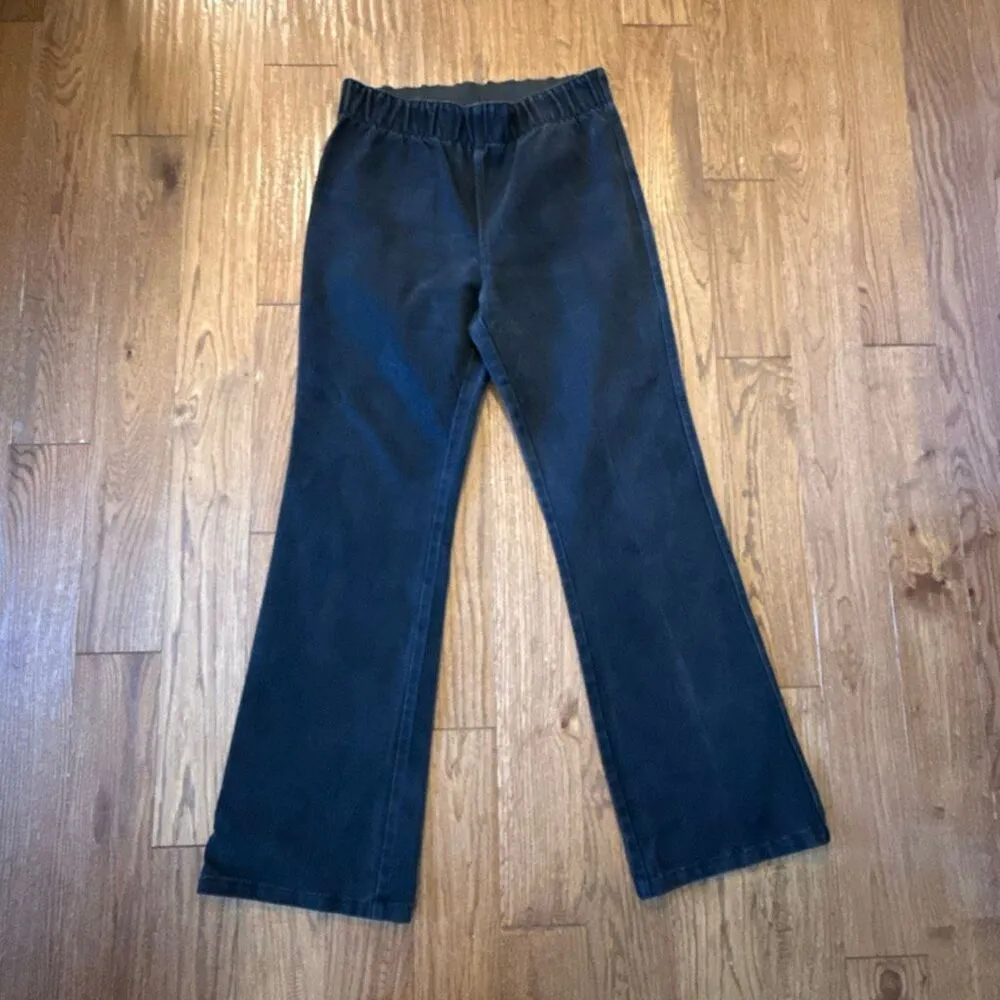 Soft Surroundings black wash wide leg pull on jeans M - Image 3