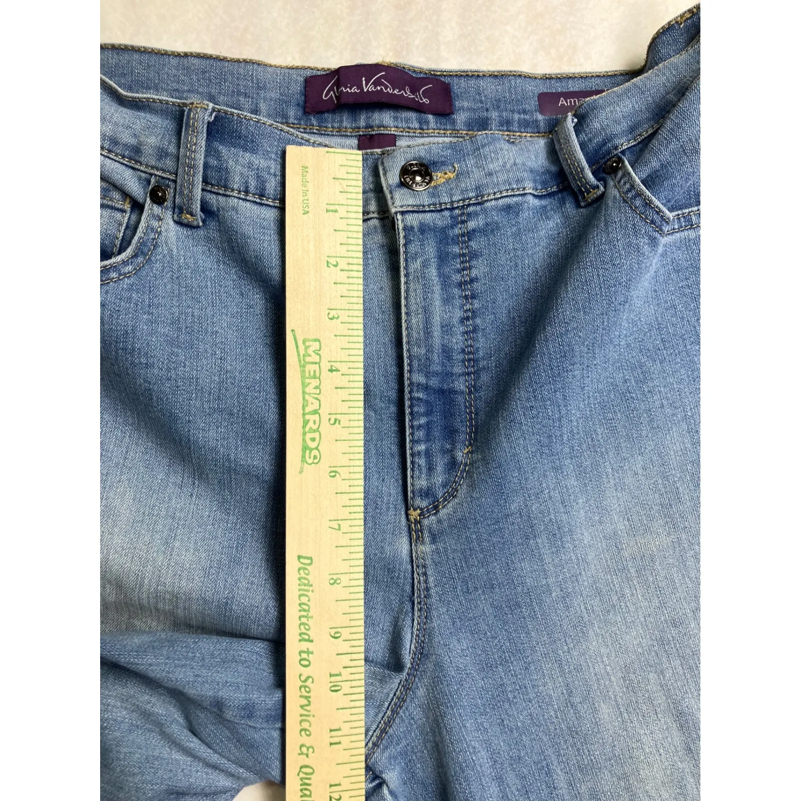 Gloria Vanderbilt Amanda Jeans Womens Size 12 Medium Wash Straight Leg Denim - Image 12
