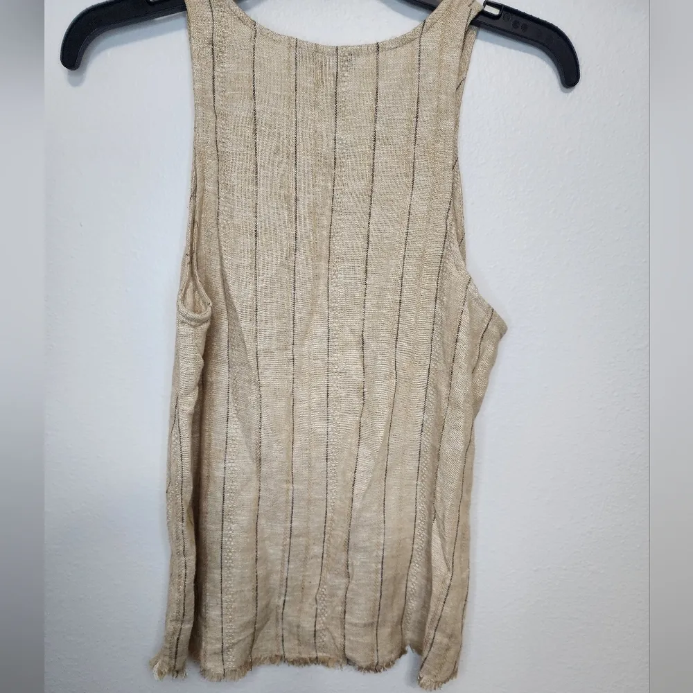 Drew by anthropologie linen blend raw hem top - Image 5