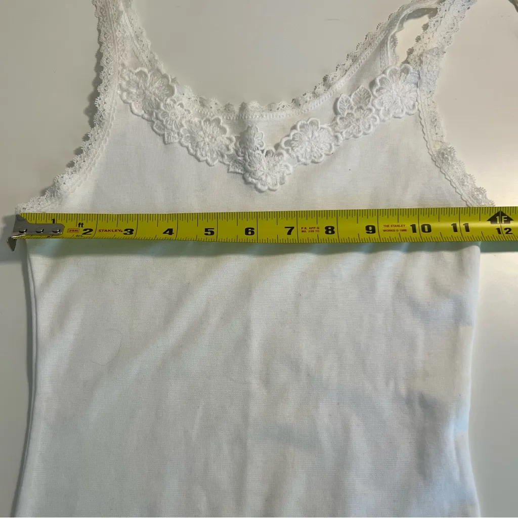 Mossimo Y2K Lace Trim Tank Top Size S White Preppy Soft Girl Elena Gilbert Fairy - Image 6