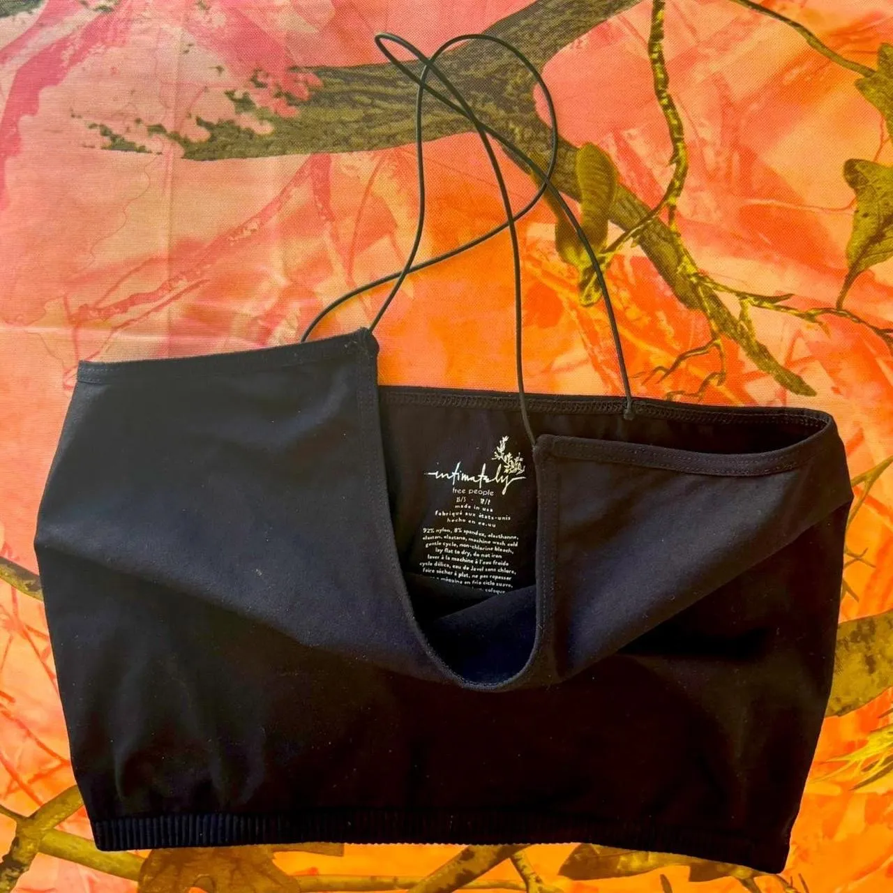 intimately free people black seamless skinny strappy camisole tank top - Image 3