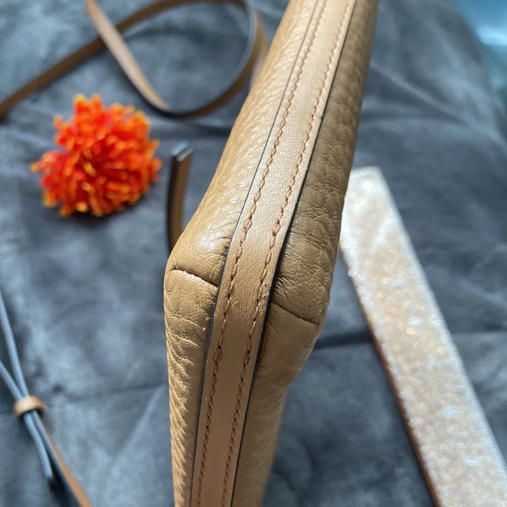 Coach | pebbled leather crossbody. Falls flat against body. - Image 8