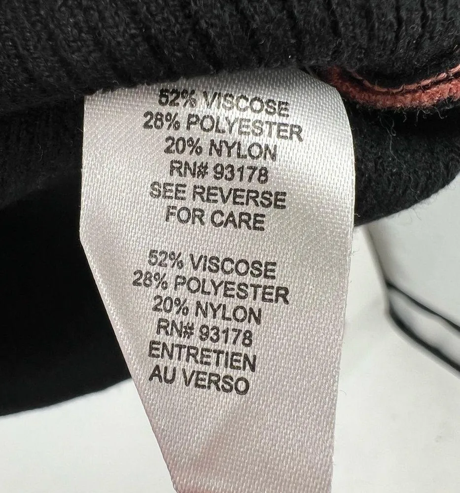 Tahari viscose dolman sleeve colorblock black medium mock neck ribbed casual - Image 6