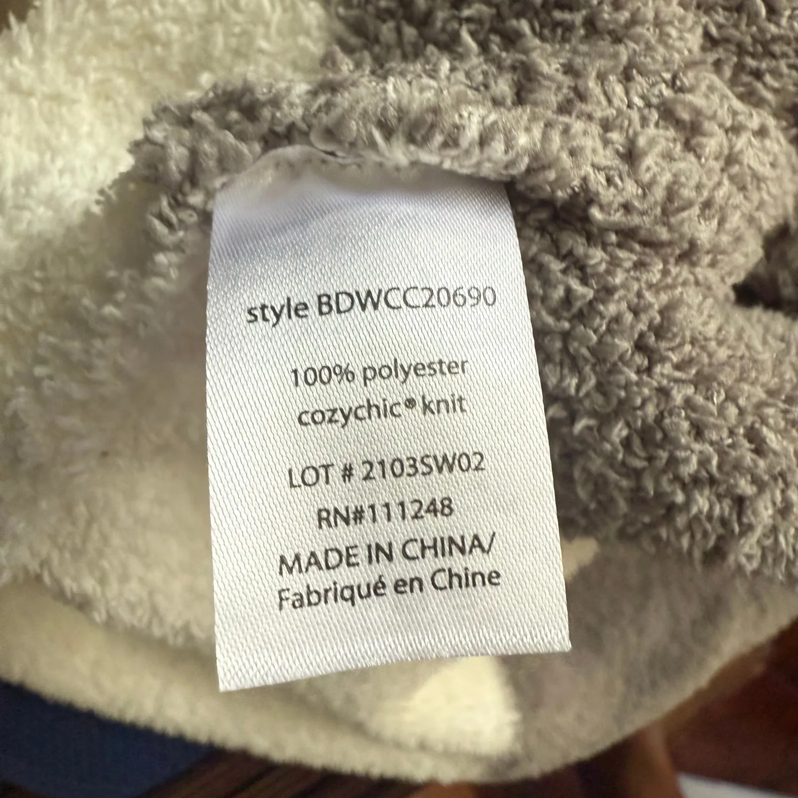 Barefoot Dreams CozyChic Colorblock Cardigan in Tan/White/Gray Stripe Size Med - Image 10