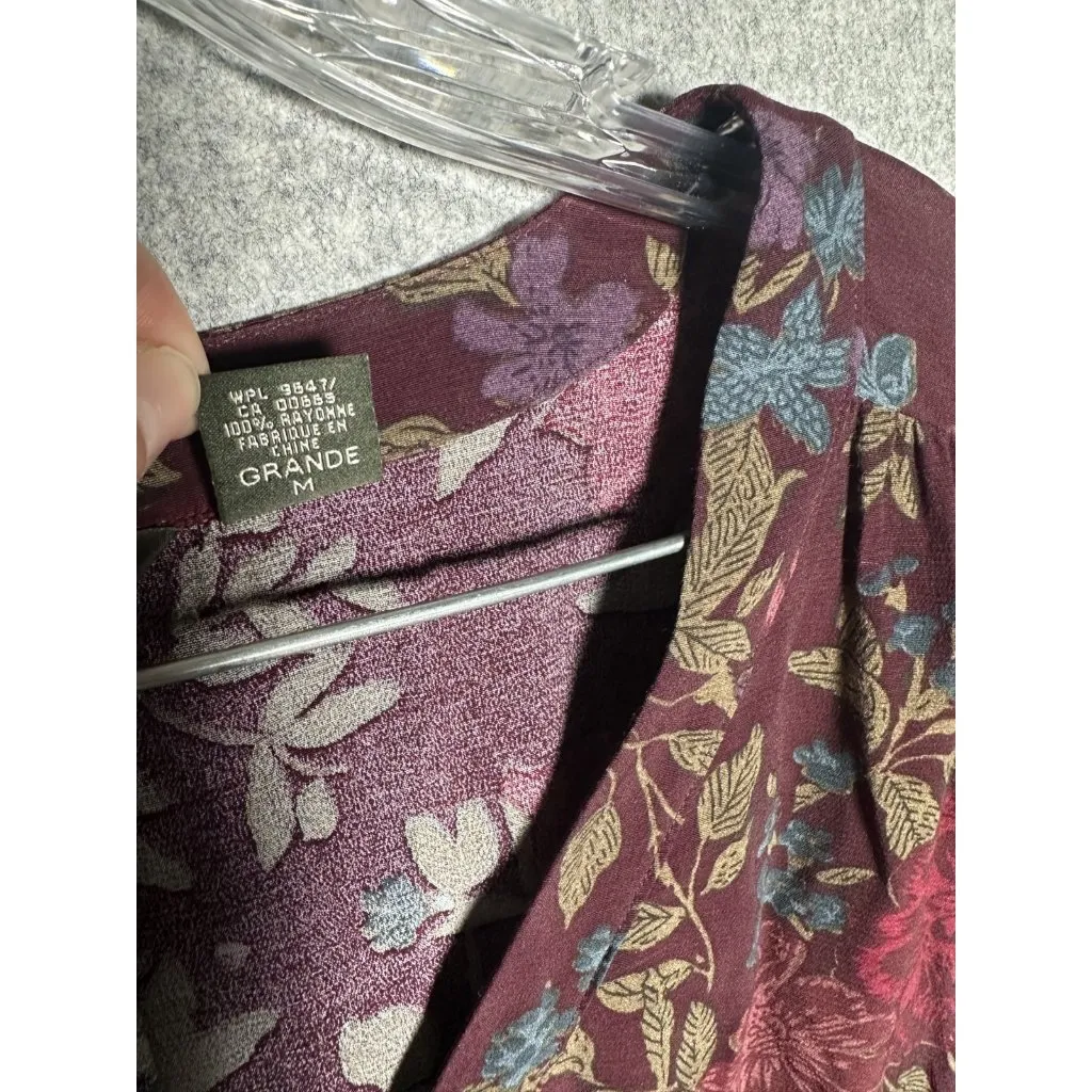 Vintage Eddie Bauer Medium Tall Womens Floral Maxi Dress Cottagecore Grunge - Image 4