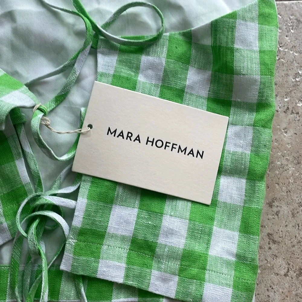 MARA HOFFMAN Carrie cropped checked hemp top - Image 12