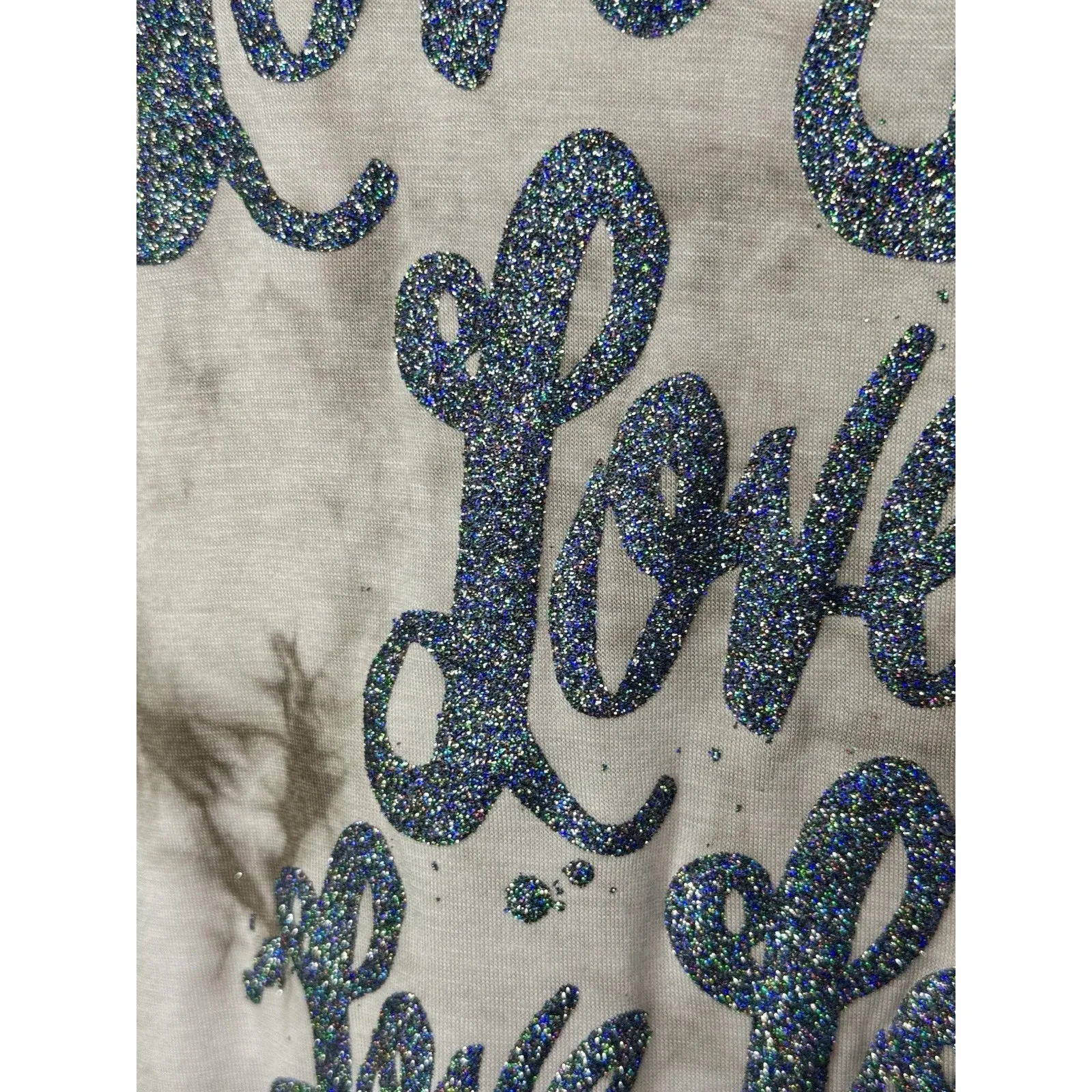 Y2K JUICY COUTURE Love Pink Tie Dye Glittery Sparkly Soft T Shirt Top Sz XS NWT - Image 9