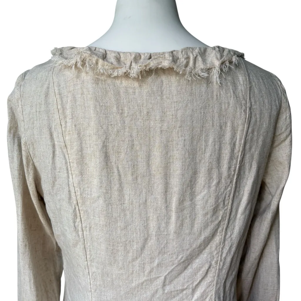 H&M Divided Linen Blend Flounced Top, Sz M - Image 13