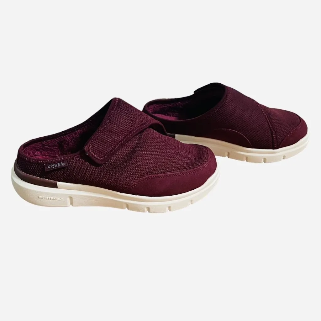 FitVille Women's‎ Recovery Winter Slippers Orthopedic Fleece Lining Clogs Marca Red Size 8 - Image 5