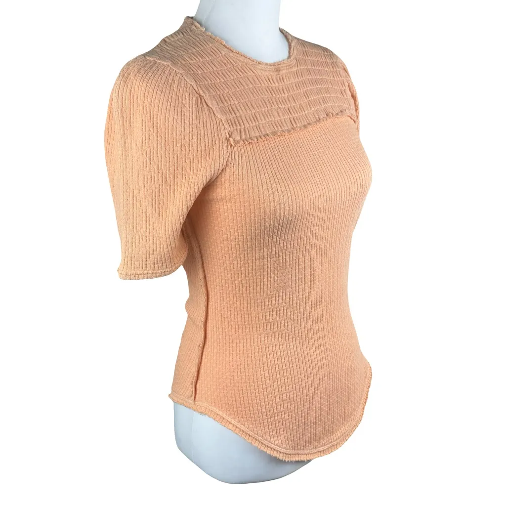 NWT We The Free People Sunset Drive Light Orange 1/2 Sleeve Top Women’s XS - Image 3