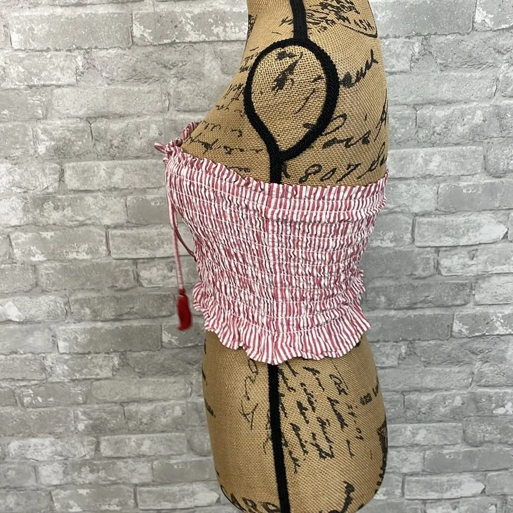 American Eagle Smocked Lace Up Tube Top - Image 3