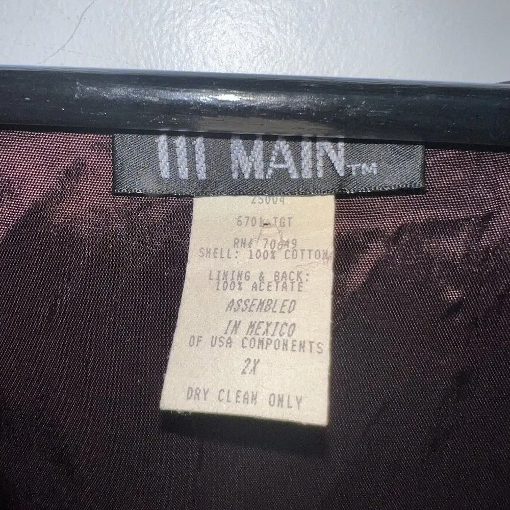 Vintage 111 Main Womens Halloween Vest Plus SZ 2X Witches Moon Black Cat Button - Image 2